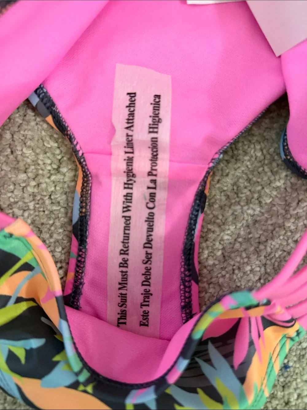 NWT Girls Neon Tropical Bandeau Bikini Set - size 8